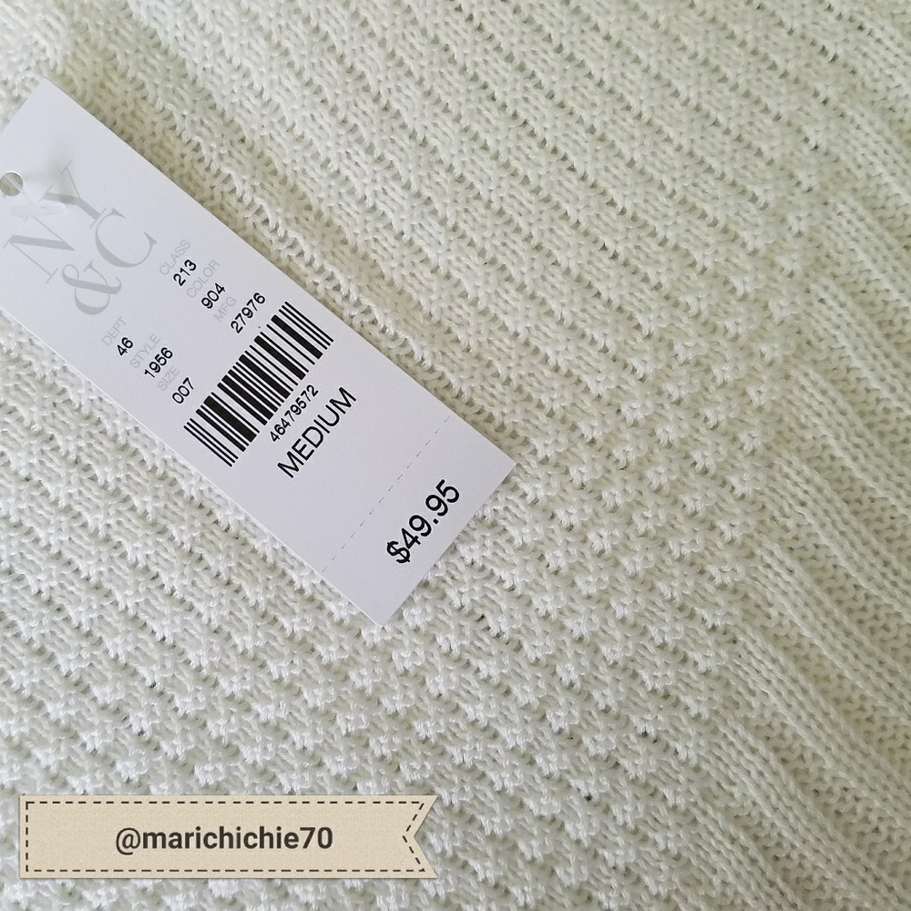 NWT New York & Co. Zip-Accent Mixed Knit Sweater - Picture 5 of 6